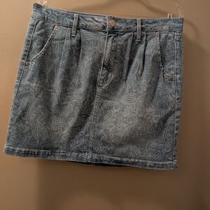Seven7 Sz12 Delancey Paisley Denim Mini Skirt
